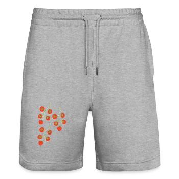 Impressionnisme du Buisson de tomate - Short de jogging bio TRAINER Stanley/Stella unisexe - gris chiné - Devant - Nik (191cm) & Marisol (170cm)