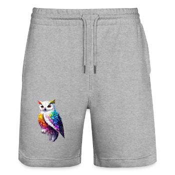 Chouette blanche Chouette Chouette Chouette Chouette Chouette Chouette des neiges - Short de jogging bio TRAINER Stanley/Stella unisexe - gris chiné - Devant - Nik (191cm) & Marisol (170cm)