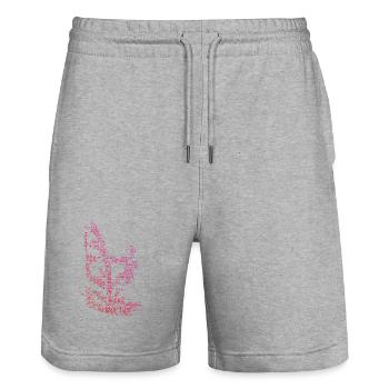 Windsurfing Vibes for Windsurf - Stanley/Stella Trainer Unisex Organic Jogging Shorts - heather grey - Front - Nik (191cm) & Marisol (170cm)