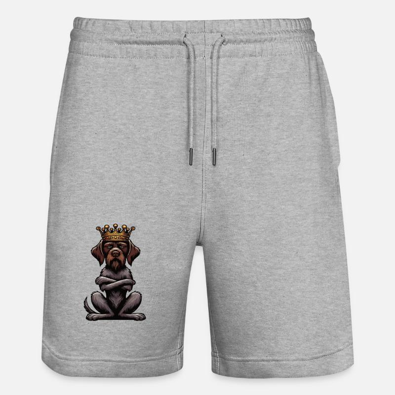 Deutsch Drahthaar Deutsch-Drahthaar Besitzer - Stanley/Stella Unisex Bio Joggingshorts Trainer  - Grau meliert