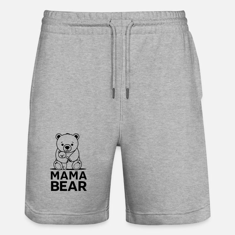 Bärenmama - Stanley/Stella Unisex Bio Joggingshorts Trainer - Grau meliert