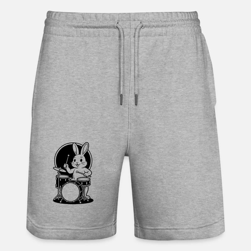 Hare am Schlagzeug - Stanley/Stella Unisex Bio Joggingshorts Trainer  - Grau meliert