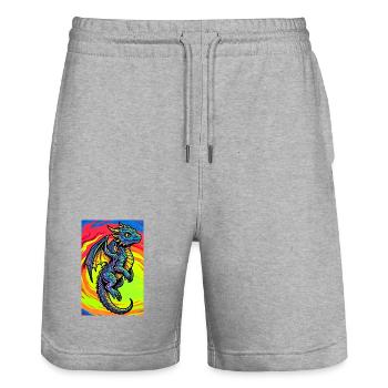 dragon - Short de jogging bio TRAINER Stanley/Stella unisexe - gris chiné - Devant - Nik (191cm) & Marisol (170cm)