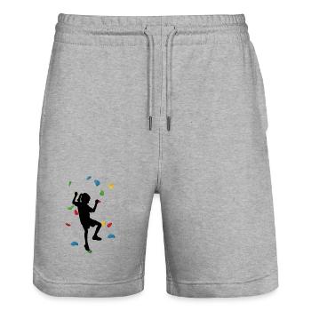 Climbing Wall Girl - Stanley/Stella Trainer Unisex Organic Jogging Shorts - heather grey - Front - Nik (191cm) & Marisol (170cm)