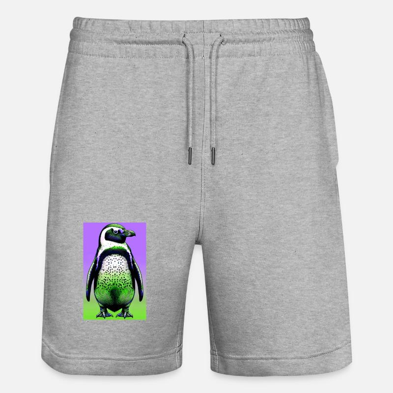 penguin - Stanley/Stella Trainer Unisex Organic Jogging Shorts - heather grey