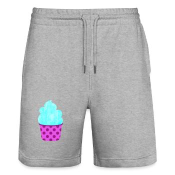 Eis Eiscreme Eiskrem Dots Punkte Softeis Sommer - Stanley/Stella Unisex Bio Joggingshorts Trainer  - Grau meliert - Vorne - Nik (191cm) & Marisol (170cm)
