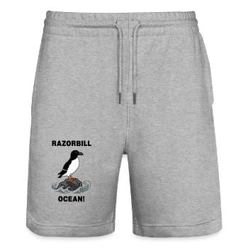 Kleiner Pinguin Ozean-Razorbill Nordschwarz - Stanley/Stella Unisex Bio Joggingshorts Trainer  - Grau meliert - Vorne - Nik (191cm) & Marisol (170cm)