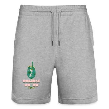 HOLIDAY FASHION - Stanley/Stella Trainer Unisex Organic Jogging Shorts - heather grey - Front - Nik (191cm) & Marisol (170cm)