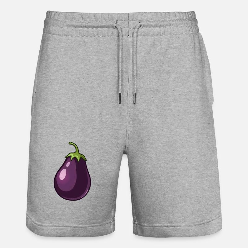 aubergine - Short de jogging bio TRAINER Stanley/Stella unisexe - gris chiné