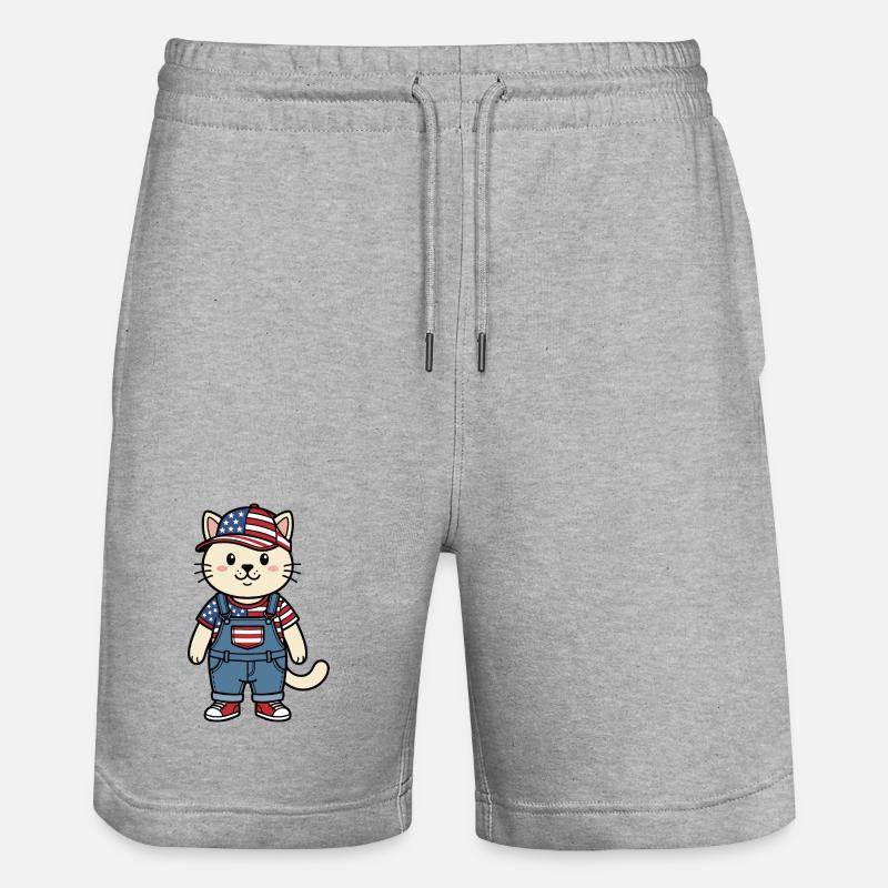 Chat américain - Short de jogging bio TRAINER Stanley/Stella unisexe - gris chiné