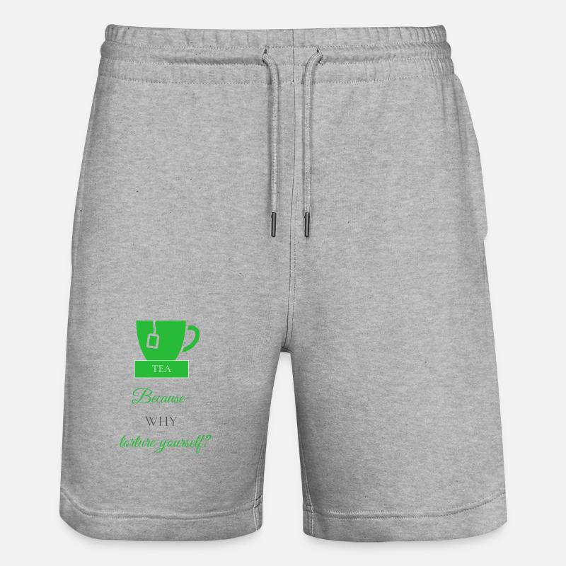 TEA-RIFFIC (Vert + Gris) - Short de jogging bio TRAINER Stanley/Stella unisexe - gris chiné