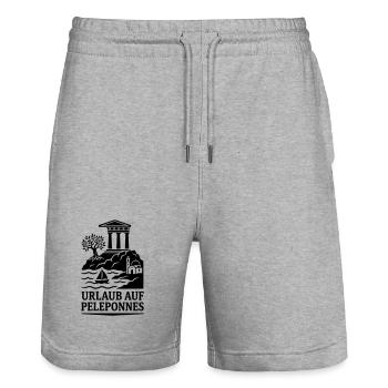 Peleponnes Griechenland Urlaub Wahrzeichen - Stanley/Stella Unisex Bio Joggingshorts Trainer  - Grau meliert - Vorne - Nik (191cm) & Marisol (170cm)