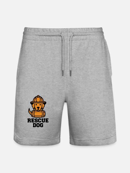 Rescue Dog Rettungshund Icon - Stanley/Stella Trainer Unisex Organic Jogging Shorts - heather grey