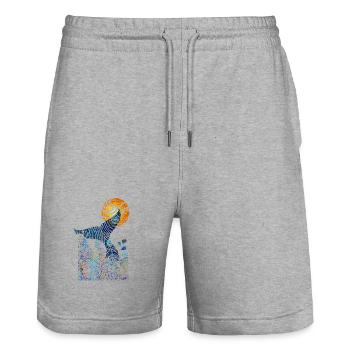 coda_balena2 - Stanley/Stella Unisex Bio Joggingshorts Trainer  - Grau meliert - Vorne - Nik (191cm) & Marisol (170cm)