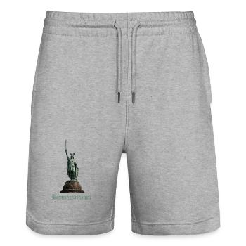 Hermannsdenkmal - Stanley/Stella Unisex Bio Joggingshorts Trainer  - Grau meliert - Vorne - Nik (191cm) & Marisol (170cm)