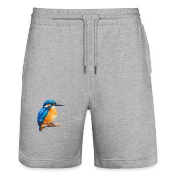 Königsfischer Farbenspiel - Short de jogging bio TRAINER Stanley/Stella unisexe - gris chiné - Devant - Nik (191cm) & Marisol (170cm)