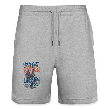 Street Siren Urban Mermaid Graffiti Streetwear Art - Stanley/Stella Trainer Unisex Organic Jogging Shorts - heather grey - Front - Nik (191cm) & Marisol (170cm)