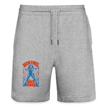 Urban Gardening Hoeing Aint Easy - Stanley/Stella Trainer Unisex Organic Jogging Shorts - heather grey - Front - Nik (191cm) & Marisol (170cm)