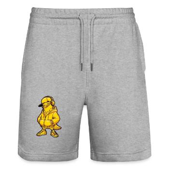 Taube Music Hip Hop - Stanley/Stella Trainer Unisex Organic Jogging Shorts - heather grey - Front - Nik (191cm) & Marisol (170cm)