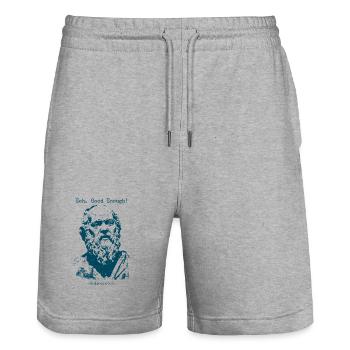 Eeh Assez Bien - Médiocraux - Short de jogging bio TRAINER Stanley/Stella unisexe - gris chiné - Devant - Nik (191cm) & Marisol (170cm)
