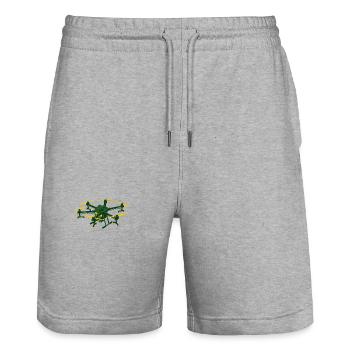 Logo agricole des drones agricoles - Short de jogging bio TRAINER Stanley/Stella unisexe - gris chiné - Devant - Nik (191cm) & Marisol (170cm)