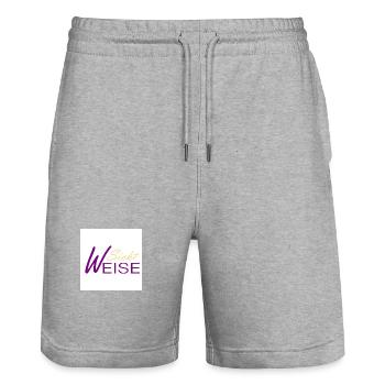 SichtWEISE - Stanley/Stella Unisex Bio Joggingshorts Trainer  - Grau meliert - Vorne - Nik (191cm) & Marisol (170cm)