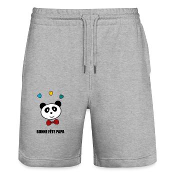 HAPPY BIRTHDAY DAD. dad. FATHER'S DAY. Happy birthday - Stanley/Stella Trainer Unisex Organic Jogging Shorts - heather grey - Front - Nik (191cm) & Marisol (170cm)
