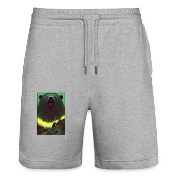 Bear Grizzly Bear Brown Bear Predator Wildlife Forest 2 - Stanley/Stella Trainer Unisex Organic Jogging Shorts - heather grey - Front - Nik (191cm) & Marisol (170cm)