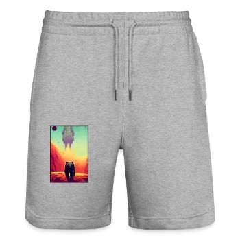 Bear Grizzly Bear Brown Bear Predator Wildlife Forest 3 - Stanley/Stella Trainer Unisex Organic Jogging Shorts - heather grey - Front - Nik (191cm) & Marisol (170cm)