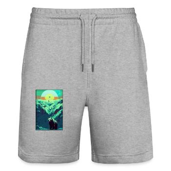 Bear Grizzly Bear Brown Bear Predator Wildlife Forest 8 - Stanley/Stella Trainer Unisex Organic Jogging Shorts - heather grey - Front - Nik (191cm) & Marisol (170cm)