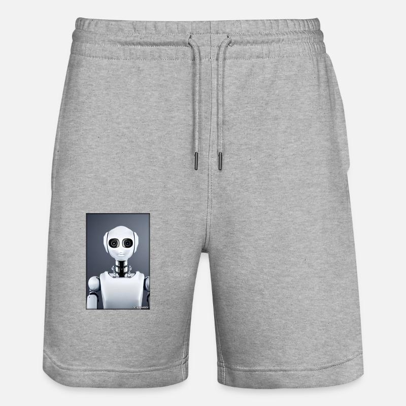 Robot Future Technology Science Android - Stanley/Stella Trainer Unisex Organic Jogging Shorts - heather grey