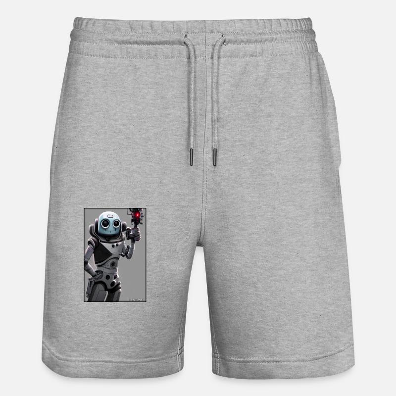 Robot Future Technology Science Android - Stanley/Stella Trainer Unisex Organic Jogging Shorts - heather grey