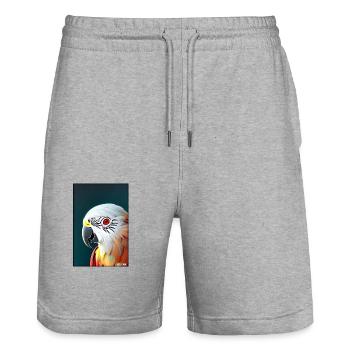 Perroquet Perroquet Oiseau Oiseaux Ara Faune - Short de jogging bio TRAINER Stanley/Stella unisexe - gris chiné - Devant - Nik (191cm) & Marisol (170cm)