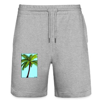 Palm Beach Holiday Summer Sun Sea Travel Holidays - Stanley/Stella Trainer Unisex Organic Jogging Shorts - heather grey - Front - Nik (191cm) & Marisol (170cm)