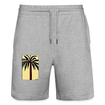 Palm Beach Holiday Summer Sun Sea Travel Holidays - Stanley/Stella Trainer Unisex Organic Jogging Shorts - heather grey - Front - Nik (191cm) & Marisol (170cm)
