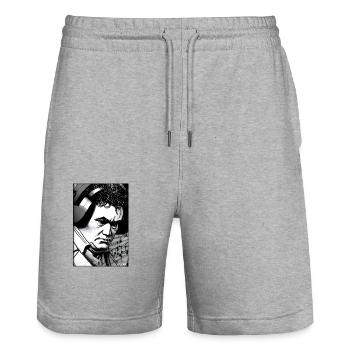Ludwig van Beethoven DJ Kopfhörer Musik Party - Stanley/Stella Unisex Bio Joggingshorts Trainer  - Grau meliert - Vorne - Nik (191cm) & Marisol (170cm)