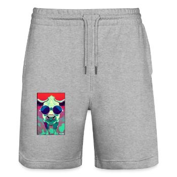 Cow Sunglasses Wildlife Farm Dairy cow - Stanley/Stella Trainer Unisex Organic Jogging Shorts - heather grey - Front - Nik (191cm) & Marisol (170cm)