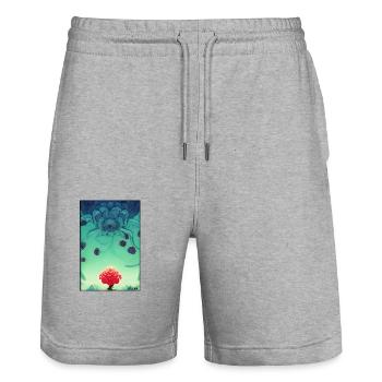 Rose Rose Flower Spring Meadow Green - Stanley/Stella Trainer Unisex Organic Jogging Shorts - heather grey - Front - Nik (191cm) & Marisol (170cm)