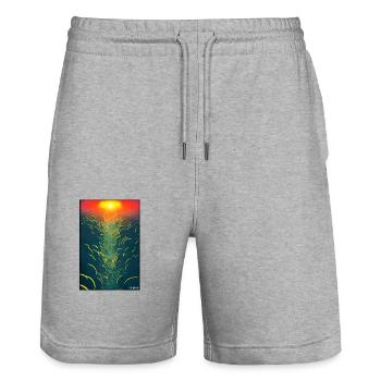 Sunset Sunset Sun Sky Nature Summer - Stanley/Stella Trainer Unisex Organic Jogging Shorts - heather grey - Front - Nik (191cm) & Marisol (170cm)
