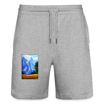 Montagnes Alpinisme Randonnée Randonnée Nature Voyage - Short de jogging bio TRAINER Stanley/Stella unisexe - gris chiné - Devant - Nik (191cm) & Marisol (170cm)