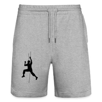 mountaineer climbing mountains high sport hobby freize - Stanley/Stella Trainer Unisex Organic Jogging Shorts - heather grey - Front - Nik (191cm) & Marisol (170cm)