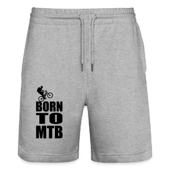 Born to VTT - Short de jogging bio TRAINER Stanley/Stella unisexe - gris chiné - Devant - Nik (191cm) & Marisol (170cm)