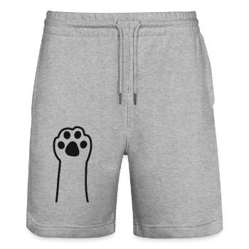 Chat patte animal de compagnie chat chat animal chattes pattes - Short de jogging bio TRAINER Stanley/Stella unisexe - gris chiné - Devant - Nik (191cm) & Marisol (170cm)