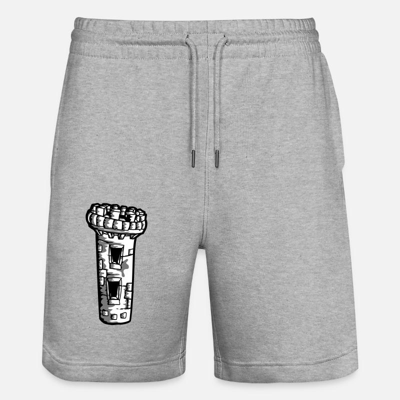 Tour médiévale château - Short de jogging bio TRAINER Stanley/Stella unisexe - gris chiné