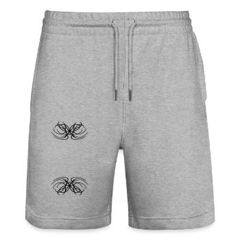 Design artful abstract tribal - Stanley/Stella Trainer Unisex Organic Jogging Shorts - heather grey - Front - Nik (191cm) & Marisol (170cm)