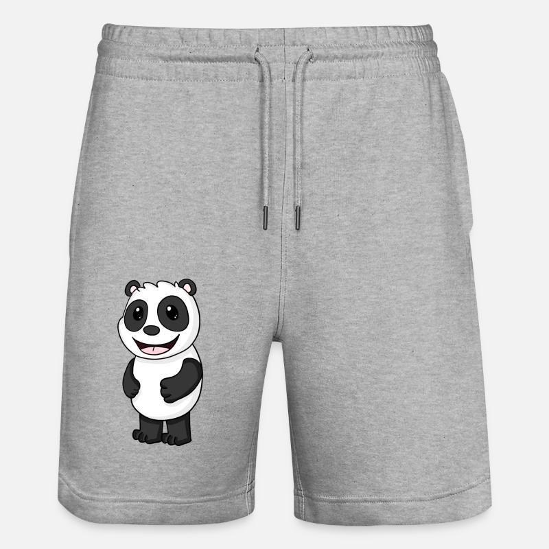 Panda Bär Niedlich - Stanley/Stella Unisex Bio Joggingshorts Trainer  - Grau meliert