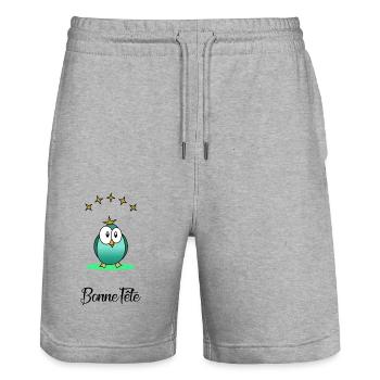 BONNE FÊTE MAMAN. MAMAN. FÊTE DES MÈRES. FÊTE - Short de jogging bio TRAINER Stanley/Stella unisexe - gris chiné - Devant - Nik (191cm) & Marisol (170cm)