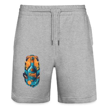 Graffiti - Stanley/Stella Unisex Bio Joggingshorts Trainer  - Grau meliert - Vorne - Nik (191cm) & Marisol (170cm)