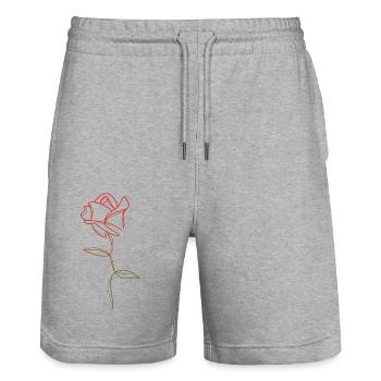 ROSE einfarbige Linie - Stanley/Stella Unisex Bio Joggingshorts Trainer  - Grau meliert - Vorne - Nik (191cm) & Marisol (170cm)