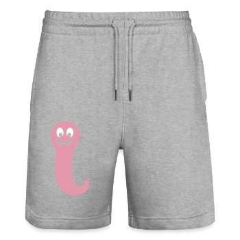 ver de terre - Short de jogging bio TRAINER Stanley/Stella unisexe - gris chiné - Devant - Nik (191cm) & Marisol (170cm)
